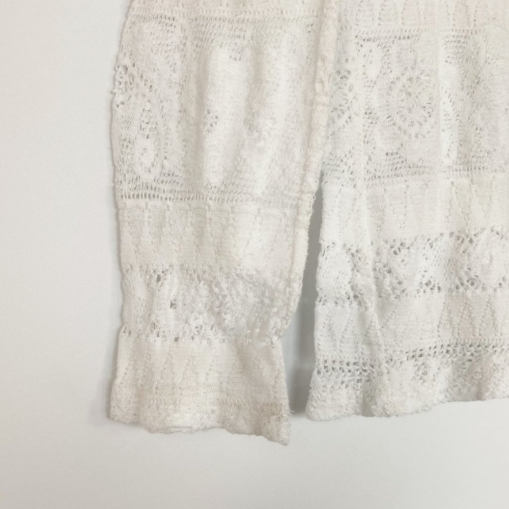 Anthropologie Load NY Off-white Crochet & Lace Turtleneck Blouse - Picture 5 of 10